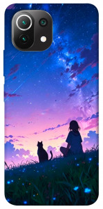 Чехол Space girl and cat для Xiaomi Mi 11 Lite