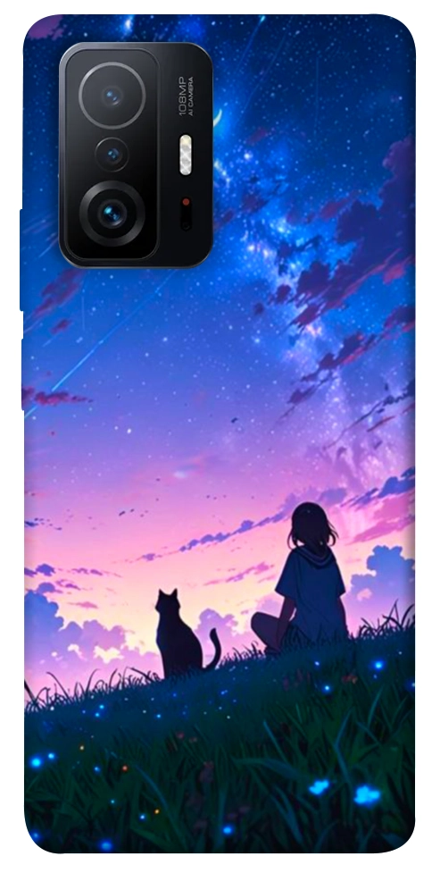 Чехол Space girl and cat для Xiaomi 11T