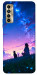 Чохол Space girl and cat для TECNO Camon 17P