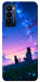 Чохол Space girl and cat для TECNO Camon 18
