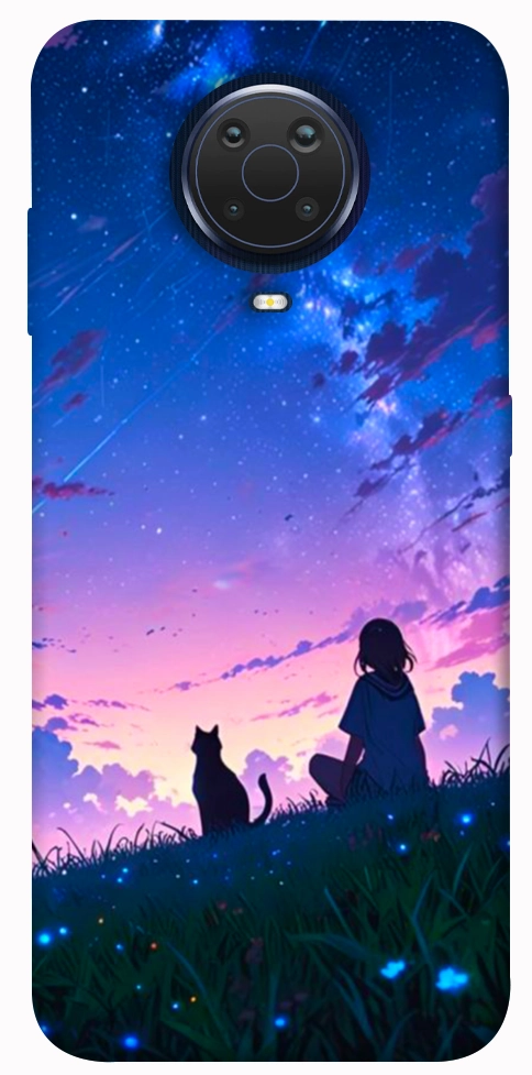 Чехол Space girl and cat для Nokia G10
