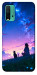 Чехол Space girl and cat для Xiaomi Redmi Note 9 4G