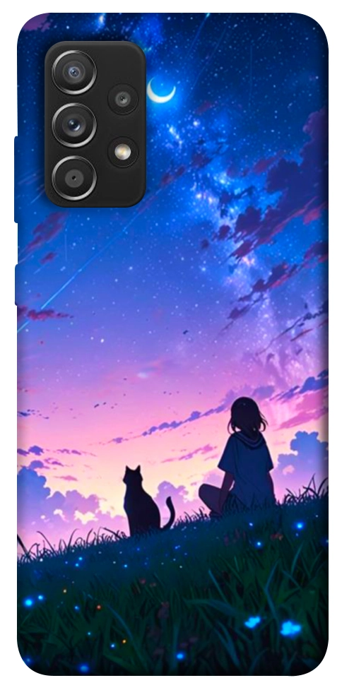 Чохол Space girl and cat для Galaxy A52s