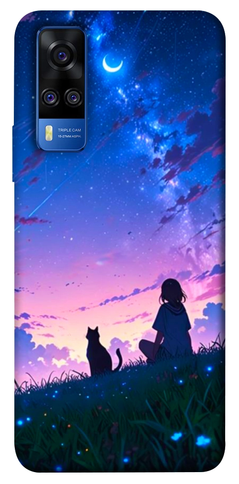 Чехол Space girl and cat для Vivo Y51a