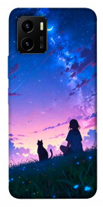 Чохол Space girl and cat для Vivo Y15s
