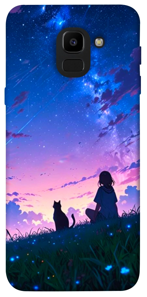 Чохол Space girl and cat для Galaxy J6 (2018)