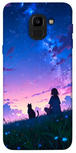 Чохол Space girl and cat для Galaxy J6 (2018)