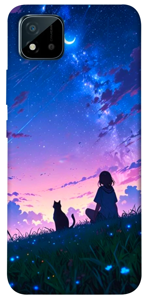 Чохол Space girl and cat для Realme C20