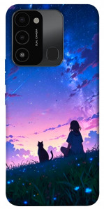 Чехол Space girl and cat для TECNO Spark 8C