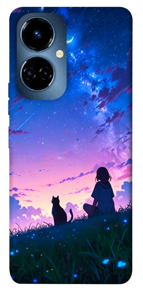 Чехол Space girl and cat для TECNO Camon 19 Pro (CI8n)
