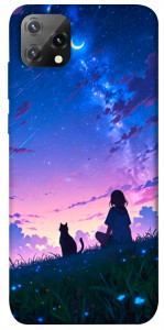 Чехол Space girl and cat для Blackview A55