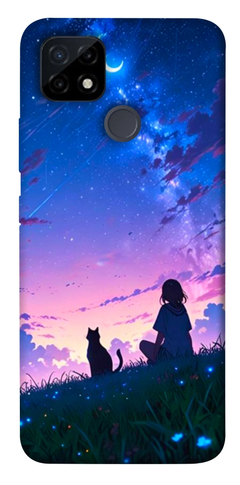 Чехол Space girl and cat для Realme C25Y