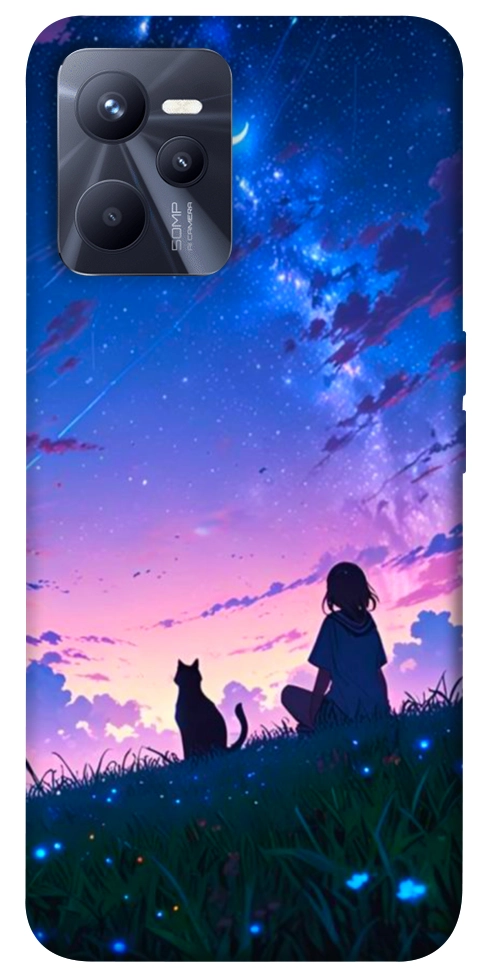 Чохол Space girl and cat для Realme C35