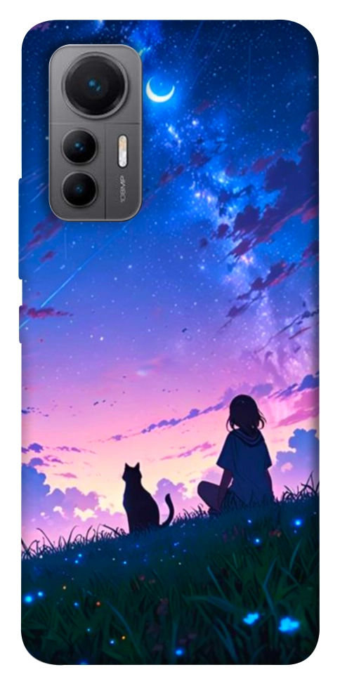 Чехол Space girl and cat для Xiaomi 12 Lite