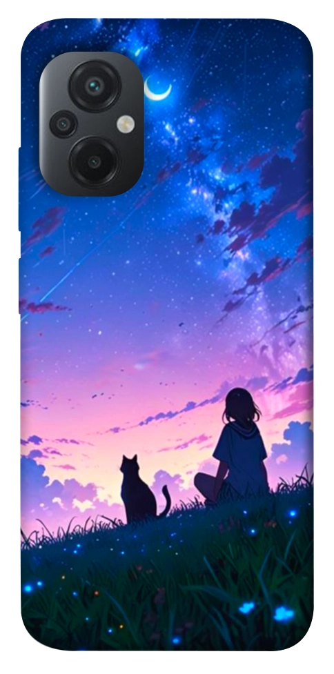 Чохол Space girl and cat для Xiaomi Poco M5