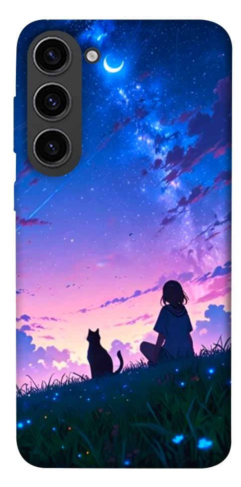 Чохол Space girl and cat для Galaxy S23