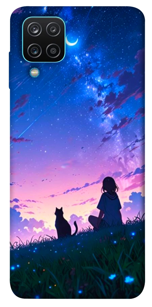Чехол Space girl and cat для Galaxy M12