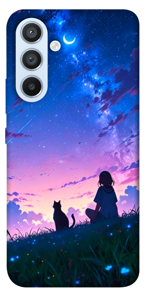 Чехол Space girl and cat для Galaxy A54 5G