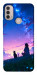 Чехол Space girl and cat для Motorola Moto E40