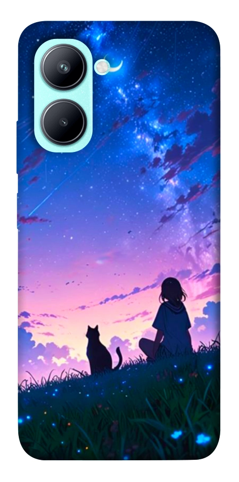 Чохол Space girl and cat для Realme C33