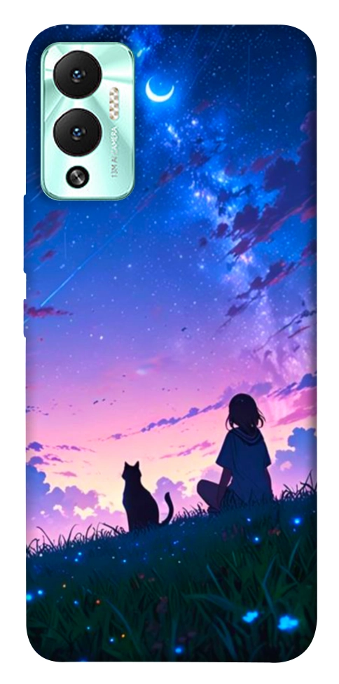 Чехол Space girl and cat для Infinix Hot 12 Play