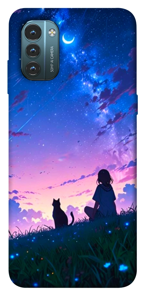Чехол Space girl and cat для Nokia G21
