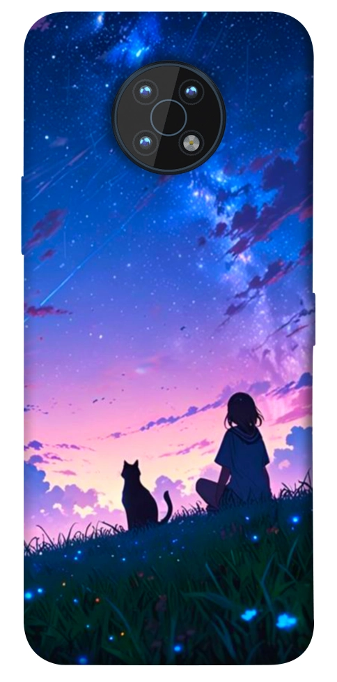 Чехол Space girl and cat для Nokia G50