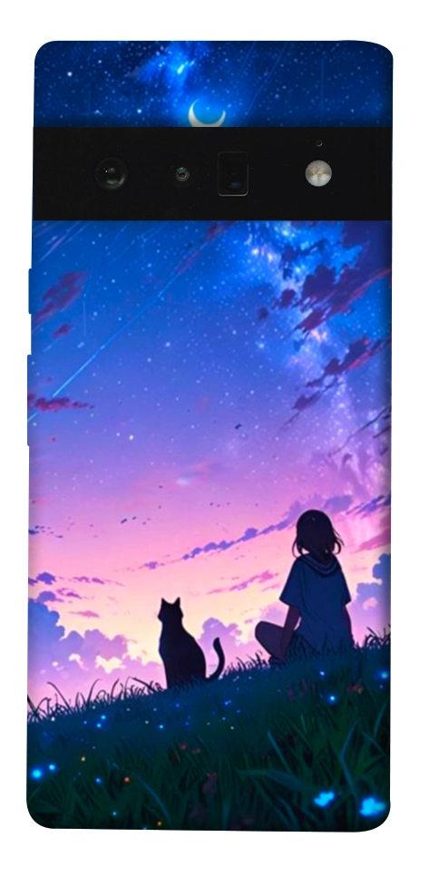 Чохол Space girl and cat для Google Pixel 6 Pro