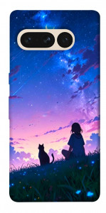 Чехол Space girl and cat для Google Pixel 7 Pro