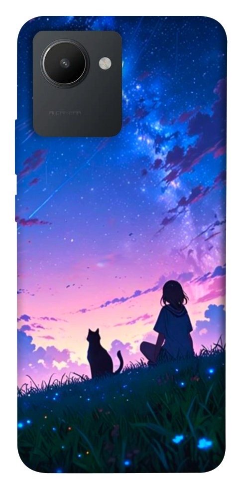 Чохол Space girl and cat для Realme C30s