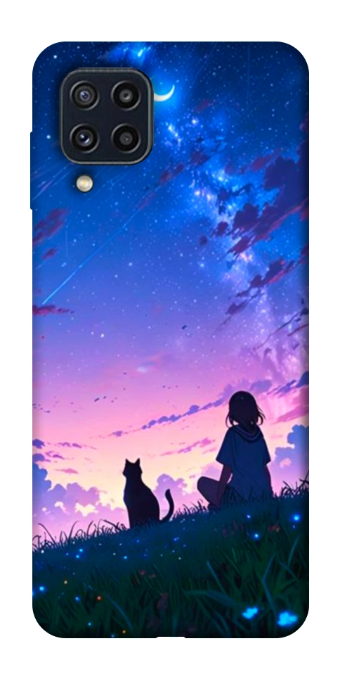 Чохол Space girl and cat для Galaxy M32