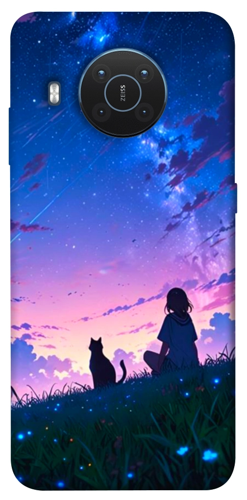 Чохол Space girl and cat для Nokia X20