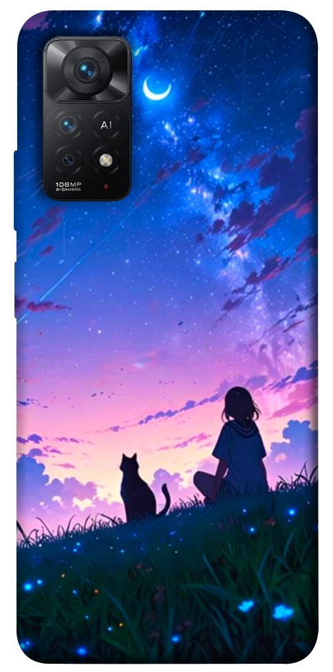 Чехол Space girl and cat для Xiaomi Redmi Note 12 Pro