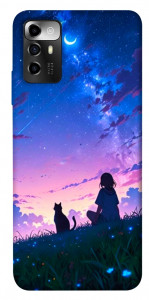 Чохол Space girl and cat для ZTE Blade V40 Vita