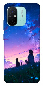 Чехол Space girl and cat для Xiaomi Redmi 12C