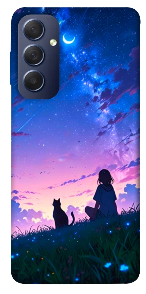 Чохол Space girl and cat для Galaxy M54 5G