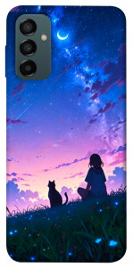 Чохол Space girl and cat для Galaxy M34 5G