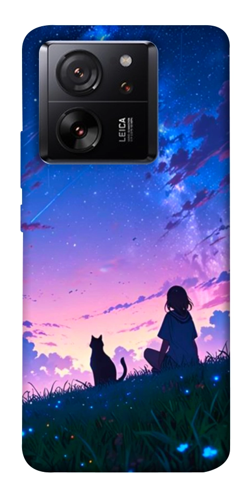 Чехол Space girl and cat для Xiaomi 13T