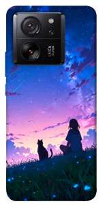 Чохол Space girl and cat для Xiaomi 13T Pro