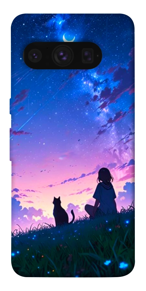 Чехол Space girl and cat для Google Pixel 8 Pro