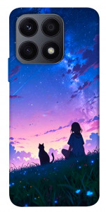 Чохол Space girl and cat для Huawei Honor X8a