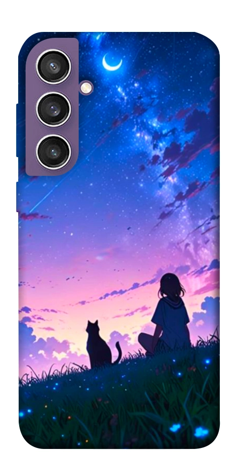Чохол Space girl and cat для Galaxy S23 FE