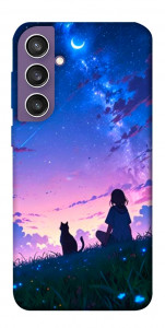 Чохол Space girl and cat для Galaxy S23 FE