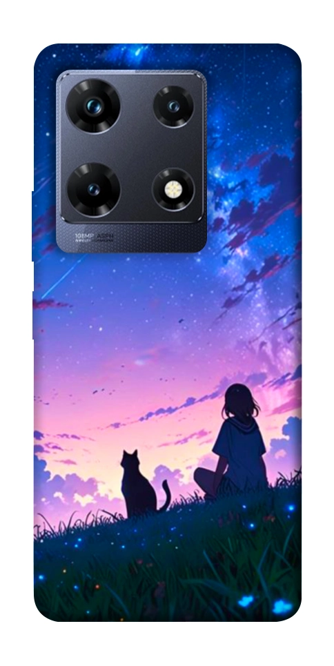 Чохол Space girl and cat для Infinix Note 30 Pro NFC