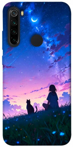 Чехол Space girl and cat для Xiaomi Redmi Note 8 2021