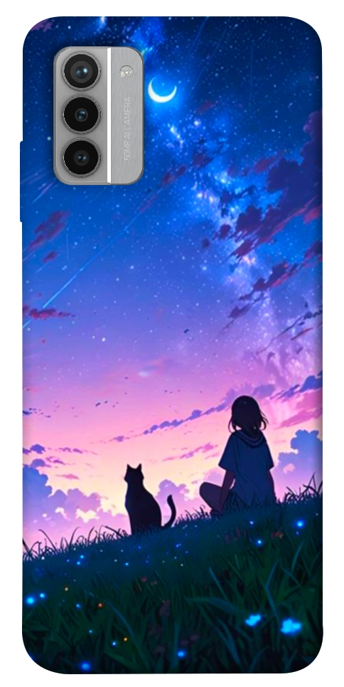 Чехол Space girl and cat для Nokia G42