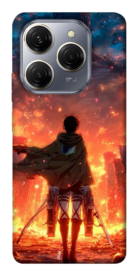 Чехол Attack on titan eren для TECNO Spark 20 Pro