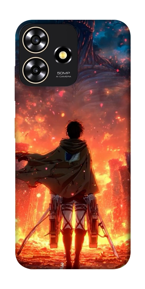 Чехол Attack on titan eren для ZTE Blade A73 4G
