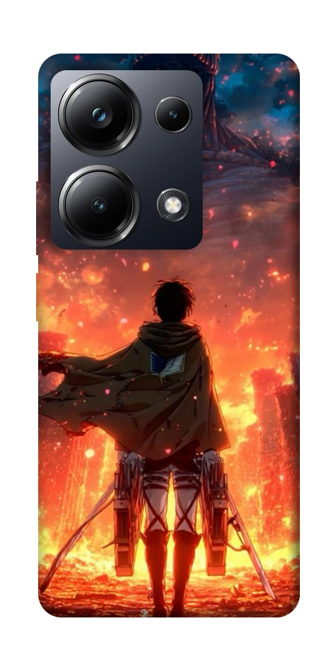 Чехол Attack on titan eren для Xiaomi Poco M6 Pro 4G