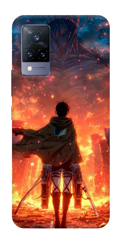 Чехол Attack on titan eren для Vivo V21